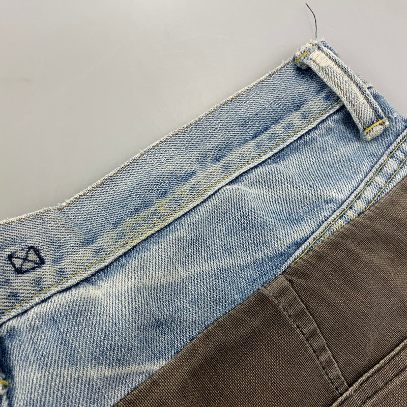 【中古品】【メンズ】 MIHARA YASUHIRO ミハラヤスヒロ DOCKING DENIM PAINTER PANTS 11072195 ドッキング デニム ペインターパンツ 151-260907-as-23-izu サイズ：S カラー：インディゴ×チャコール 万代Net店