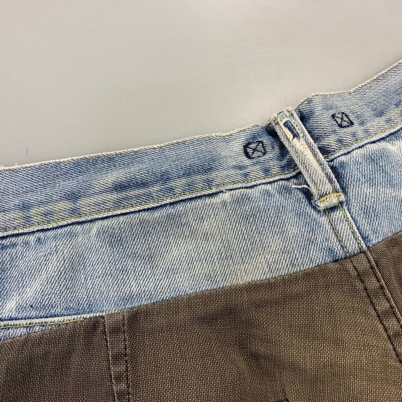 【中古品】【メンズ】 MIHARA YASUHIRO ミハラヤスヒロ DOCKING DENIM PAINTER PANTS 11072195 ドッキング デニム ペインターパンツ 151-260907-as-23-izu サイズ：S カラー：インディゴ×チャコール 万代Net店