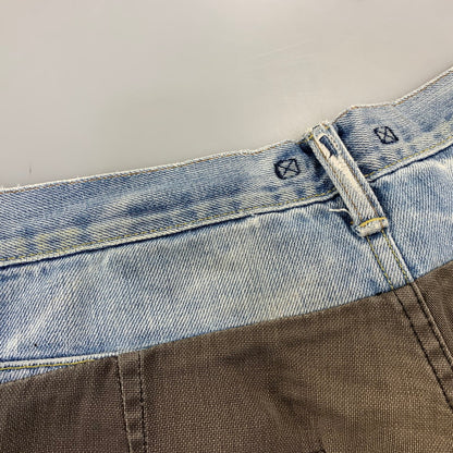 【中古品】【メンズ】 MIHARA YASUHIRO ミハラヤスヒロ DOCKING DENIM PAINTER PANTS 11072195 ドッキング デニム ペインターパンツ 151-260907-as-23-izu サイズ：S カラー：インディゴ×チャコール 万代Net店