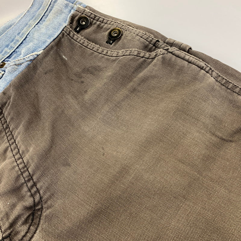 【中古品】【メンズ】 MIHARA YASUHIRO ミハラヤスヒロ DOCKING DENIM PAINTER PANTS 11072195 ドッキング デニム ペインターパンツ 151-260907-as-23-izu サイズ：S カラー：インディゴ×チャコール 万代Net店