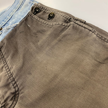 【中古品】【メンズ】 MIHARA YASUHIRO ミハラヤスヒロ DOCKING DENIM PAINTER PANTS 11072195 ドッキング デニム ペインターパンツ 151-260907-as-23-izu サイズ：S カラー：インディゴ×チャコール 万代Net店