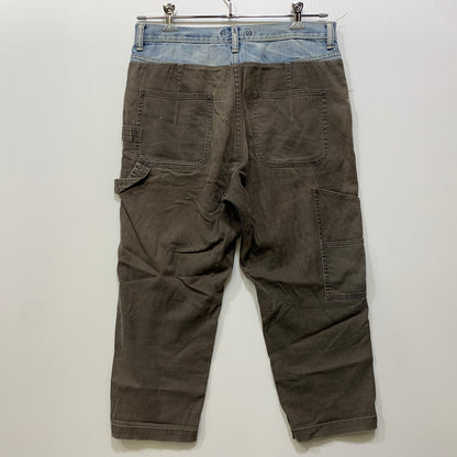 【中古品】【メンズ】 MIHARA YASUHIRO ミハラヤスヒロ DOCKING DENIM PAINTER PANTS 11072195 ドッキング デニム ペインターパンツ 151-260907-as-23-izu サイズ：S カラー：インディゴ×チャコール 万代Net店