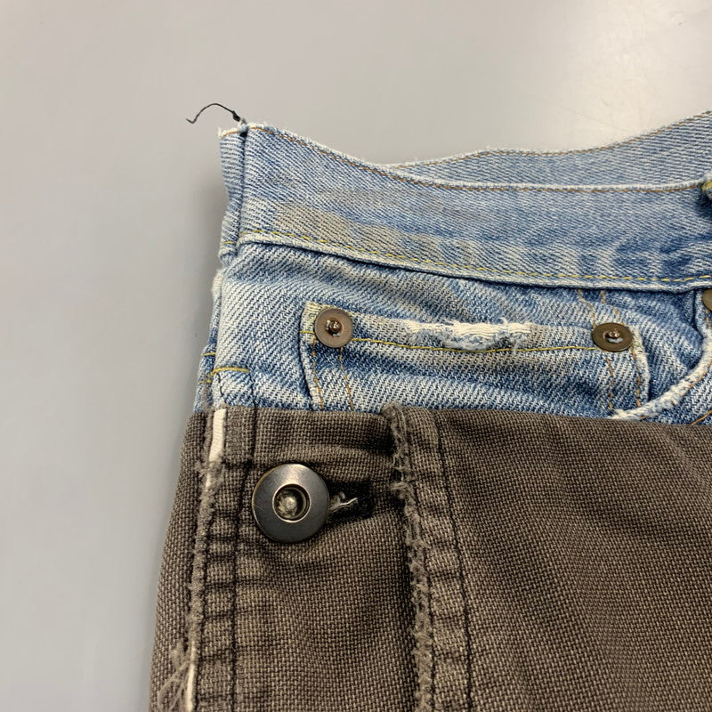 【中古品】【メンズ】 MIHARA YASUHIRO ミハラヤスヒロ DOCKING DENIM PAINTER PANTS 11072195 ドッキング デニム ペインターパンツ 151-260907-as-23-izu サイズ：S カラー：インディゴ×チャコール 万代Net店
