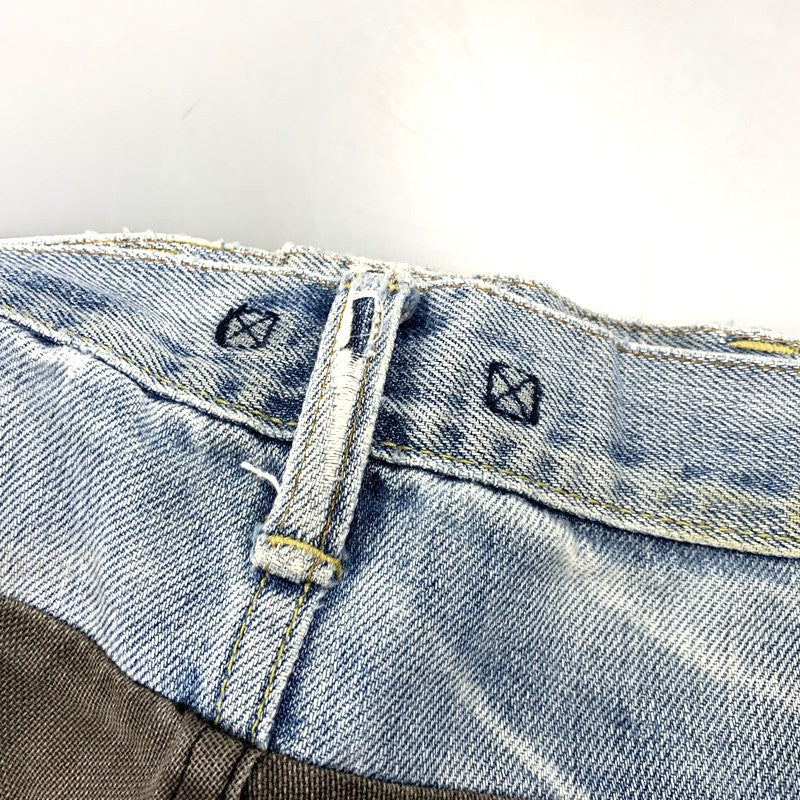 【中古品】【メンズ】 MIHARA YASUHIRO ミハラヤスヒロ DOCKING DENIM PAINTER PANTS 11072195 ドッキング デニム ペインターパンツ 151-260907-as-23-izu サイズ：S カラー：インディゴ×チャコール 万代Net店