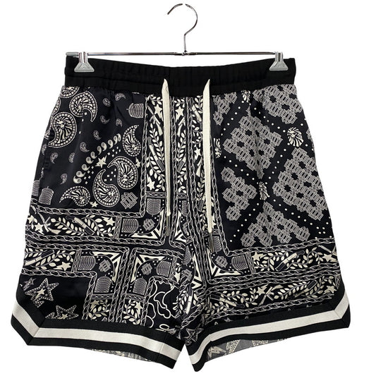 【中古品】【メンズ】 A BATHING APE アベイシングエイプ BAPE BLACK PAISLEY SILK SHORTS ペイズリー シルク ショーツ ショートパンツ ボトムス 153-260901-kh-10-izu サイズ：M カラー：ブラック×ホワイト 万代Net店