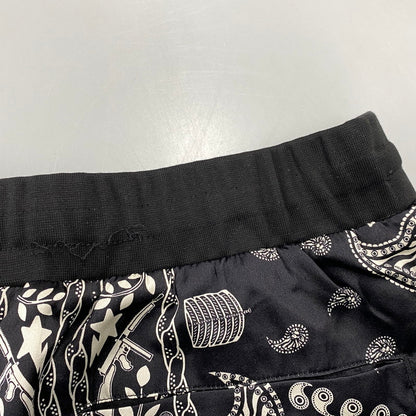 【中古品】【メンズ】 A BATHING APE アベイシングエイプ BAPE BLACK PAISLEY SILK SHORTS ペイズリー シルク ショーツ ショートパンツ ボトムス 153-260901-kh-10-izu サイズ：M カラー：ブラック×ホワイト 万代Net店