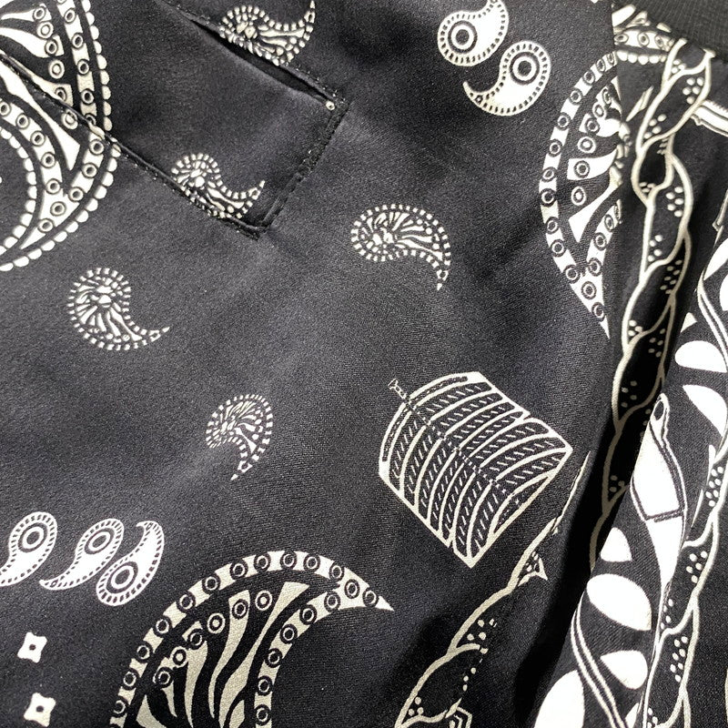 【中古品】【メンズ】 A BATHING APE アベイシングエイプ BAPE BLACK PAISLEY SILK SHORTS ペイズリー シルク ショーツ ショートパンツ ボトムス 153-260901-kh-10-izu サイズ：M カラー：ブラック×ホワイト 万代Net店