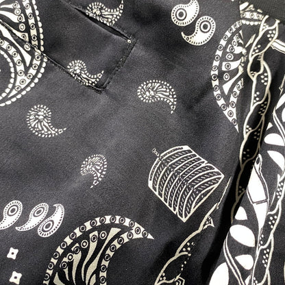【中古品】【メンズ】 A BATHING APE アベイシングエイプ BAPE BLACK PAISLEY SILK SHORTS ペイズリー シルク ショーツ ショートパンツ ボトムス 153-260901-kh-10-izu サイズ：M カラー：ブラック×ホワイト 万代Net店