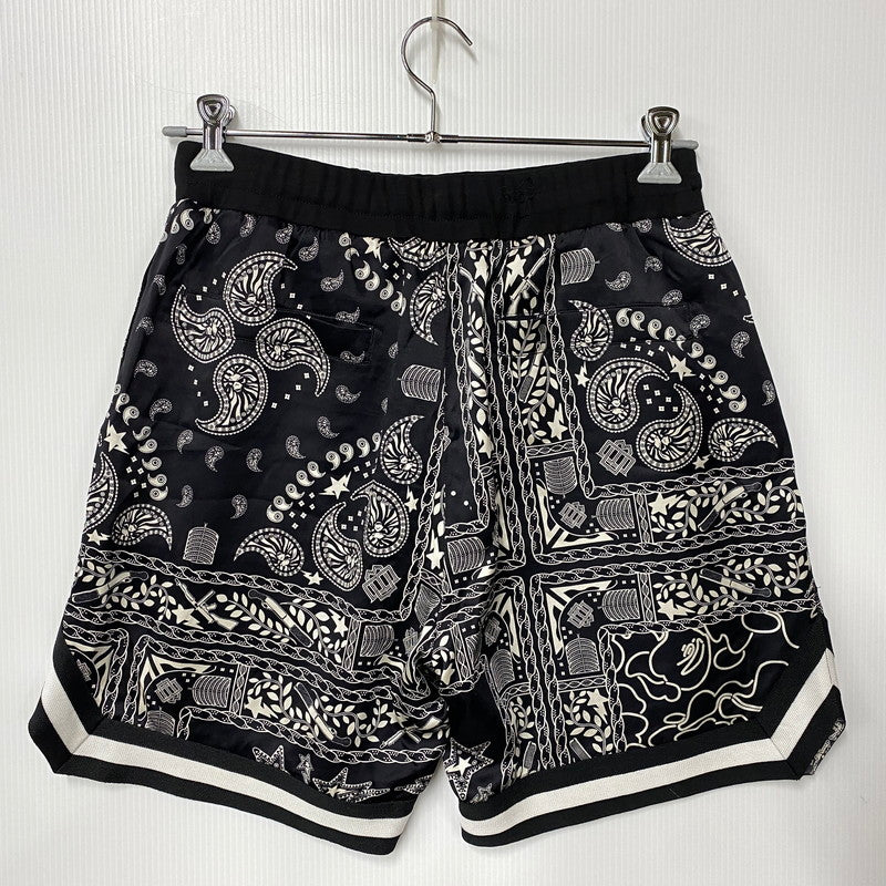 【中古品】【メンズ】 A BATHING APE アベイシングエイプ BAPE BLACK PAISLEY SILK SHORTS ペイズリー シルク ショーツ ショートパンツ ボトムス 153-260901-kh-10-izu サイズ：M カラー：ブラック×ホワイト 万代Net店