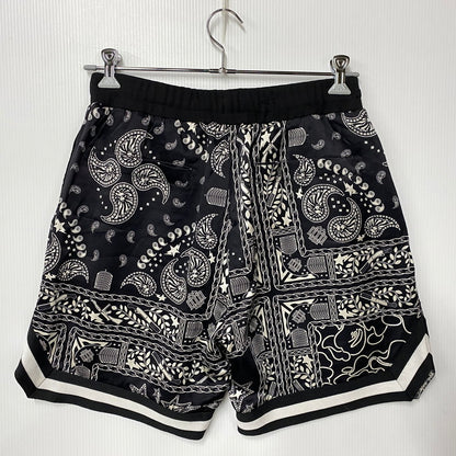 【中古品】【メンズ】 A BATHING APE アベイシングエイプ BAPE BLACK PAISLEY SILK SHORTS ペイズリー シルク ショーツ ショートパンツ ボトムス 153-260901-kh-10-izu サイズ：M カラー：ブラック×ホワイト 万代Net店