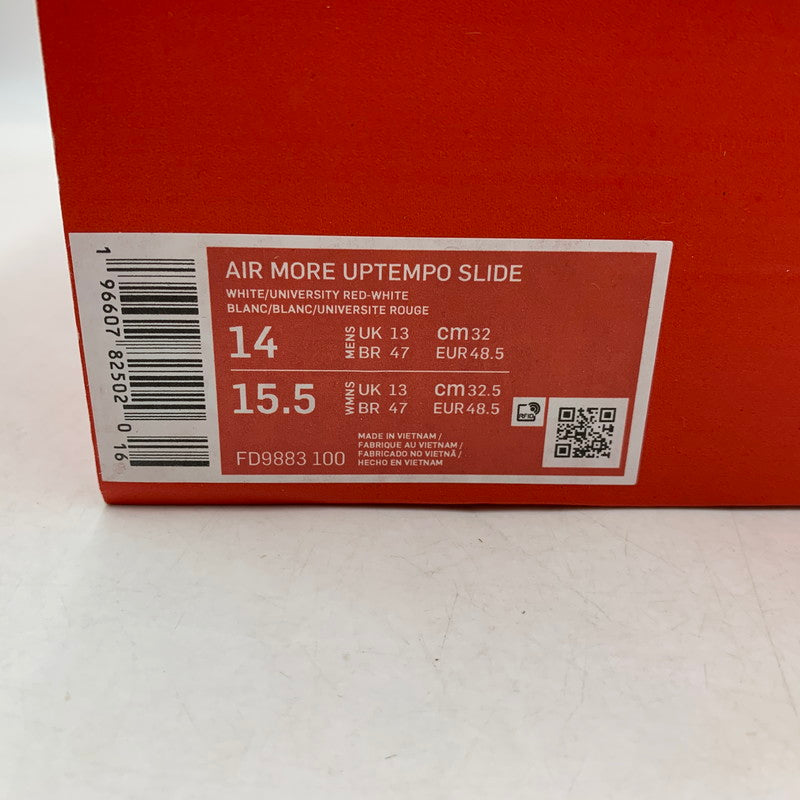 【中古品】【メンズ】 NIKE ナイキ AIR MORE UPTEMPO SLIDE FD9883-100 エア モアアップテンポ スライド サンダル 靴 160-260831-as-09-izu サイズ：32cm カラー：WHITE/UNIVERSITY RED-WHITE 万代Net店