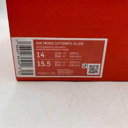 【中古品】【メンズ】 NIKE ナイキ AIR MORE UPTEMPO SLIDE FD9883-100 エア モアアップテンポ スライド サンダル 靴 160-260831-as-09-izu サイズ：32cm カラー：WHITE/UNIVERSITY RED-WHITE 万代Net店