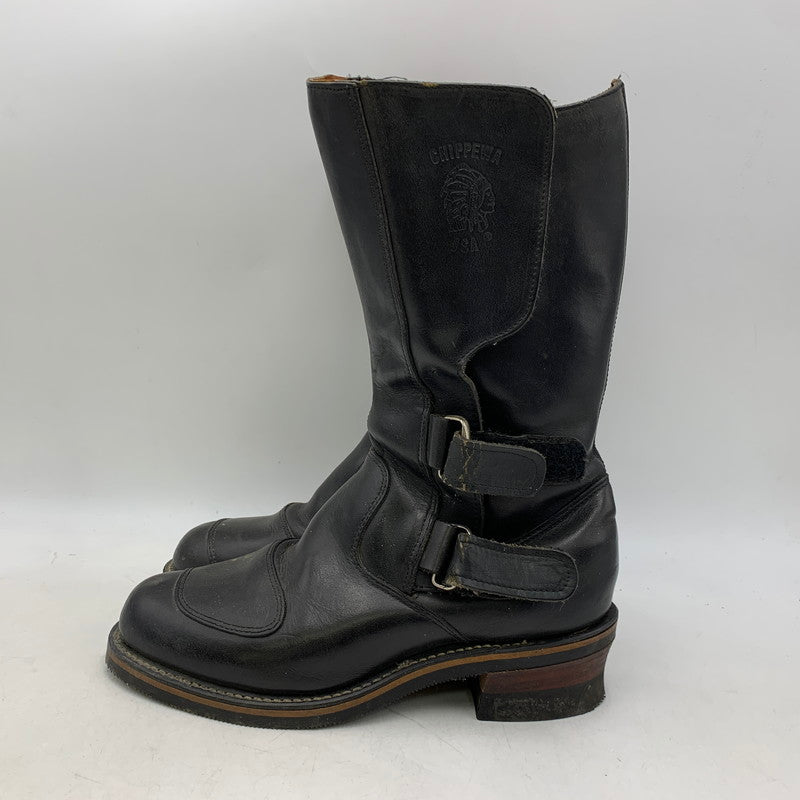 【現状渡し品】【メンズ】 CHIPPEWA チペワ 27862 USA製 1996年製 90S ENGINEER BOOTS エンジニア ブーツ シューズ 靴 164-260831-cs-12-izu サイズ：8 1/2 E カラー：ブラック 万代Net店
