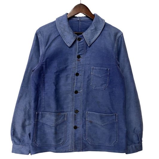 【現状渡し品】【メンズ】 LE MONT ROUGE ルモンルージュ FRENCH VINTAGE MOLESKIN WORK JACKET モールスキン ワークジャケット 146-260902-as-12-izu カラー：ブルー 万代Net店