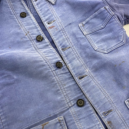 【現状渡し品】【メンズ】 LE MONT ROUGE ルモンルージュ FRENCH VINTAGE MOLESKIN WORK JACKET モールスキン ワークジャケット 146-260902-as-12-izu カラー：ブルー 万代Net店