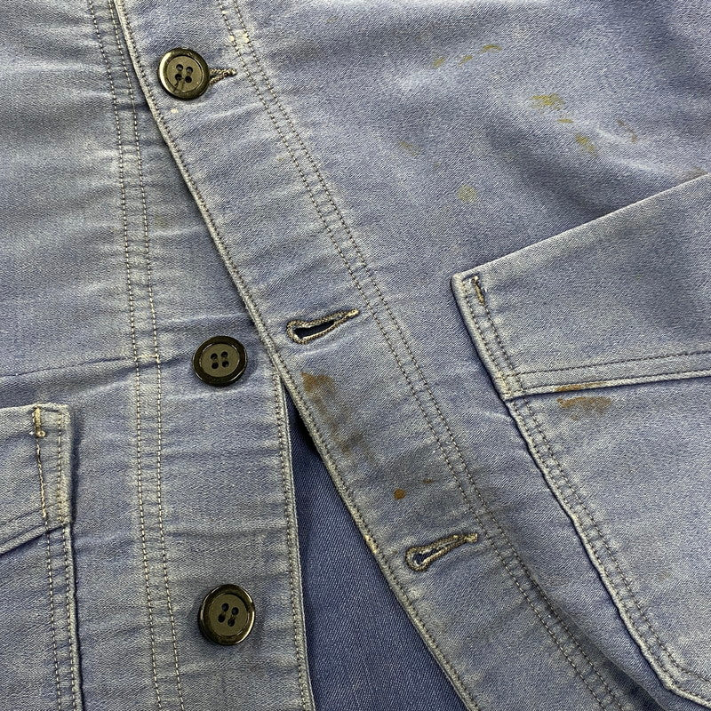 【現状渡し品】【メンズ】 LE MONT ROUGE ルモンルージュ FRENCH VINTAGE MOLESKIN WORK JACKET モールスキン ワークジャケット 146-260902-as-12-izu カラー：ブルー 万代Net店