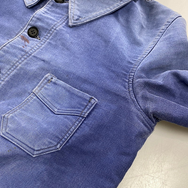 【現状渡し品】【メンズ】 LE MONT ROUGE ルモンルージュ FRENCH VINTAGE MOLESKIN WORK JACKET モールスキン ワークジャケット 146-260902-as-12-izu カラー：ブルー 万代Net店