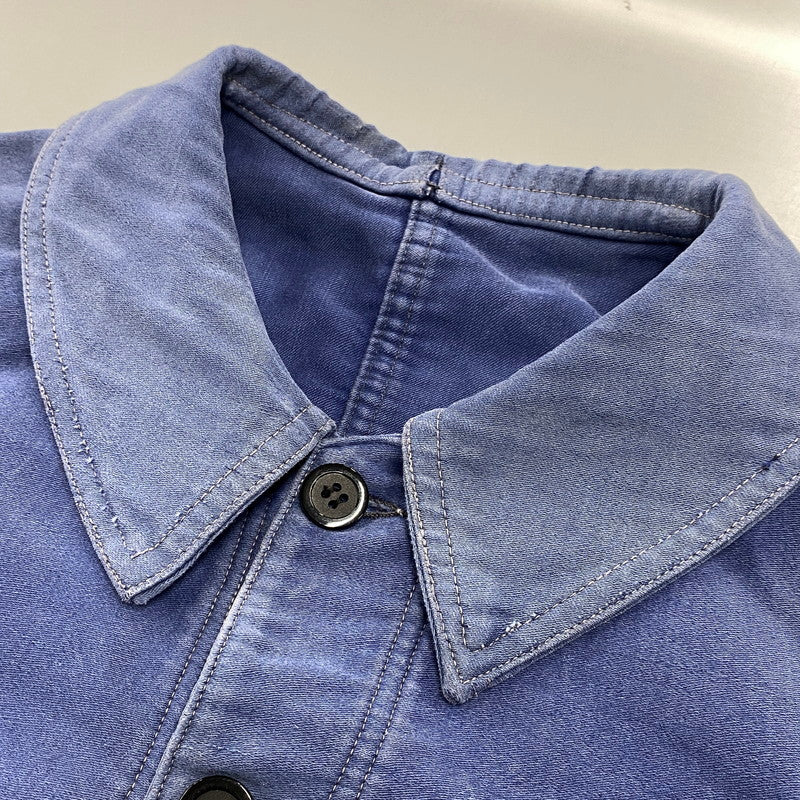 【現状渡し品】【メンズ】 LE MONT ROUGE ルモンルージュ FRENCH VINTAGE MOLESKIN WORK JACKET モールスキン ワークジャケット 146-260902-as-12-izu カラー：ブルー 万代Net店