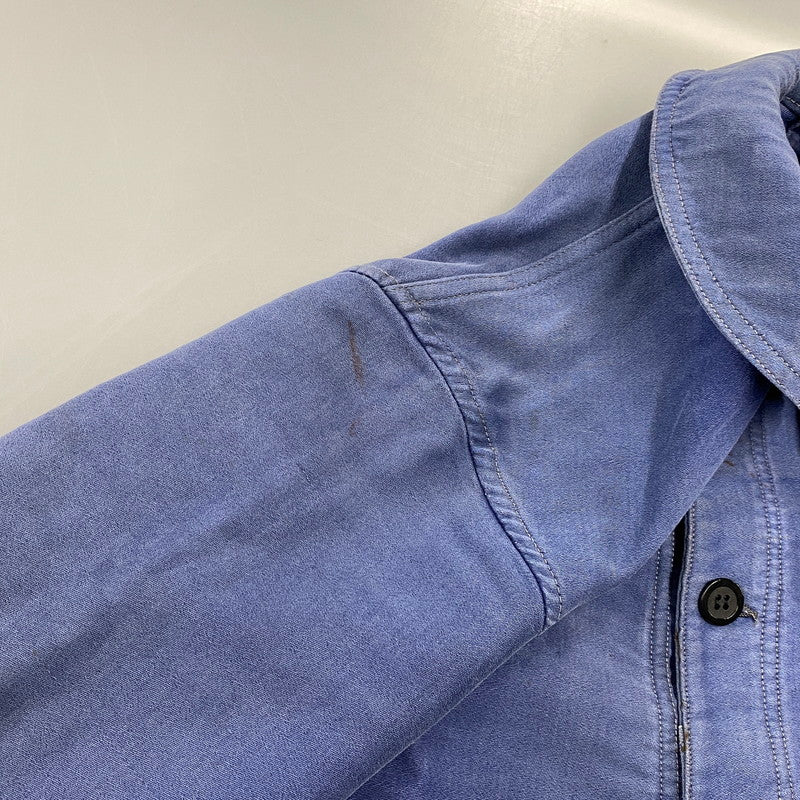 【現状渡し品】【メンズ】 LE MONT ROUGE ルモンルージュ FRENCH VINTAGE MOLESKIN WORK JACKET モールスキン ワークジャケット 146-260902-as-12-izu カラー：ブルー 万代Net店