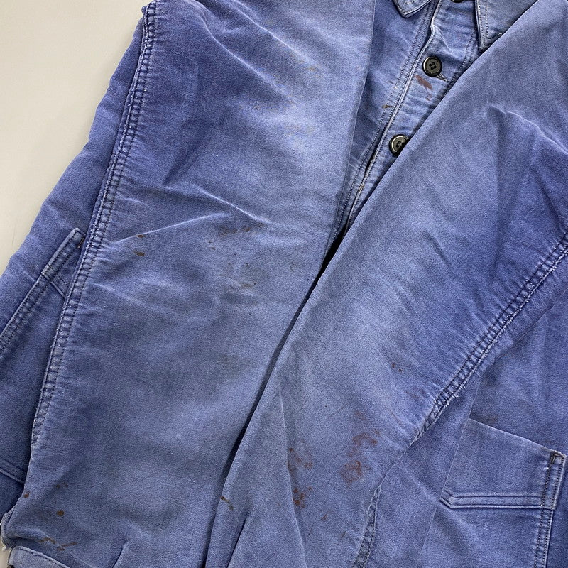 【現状渡し品】【メンズ】 LE MONT ROUGE ルモンルージュ FRENCH VINTAGE MOLESKIN WORK JACKET モールスキン ワークジャケット 146-260902-as-12-izu カラー：ブルー 万代Net店