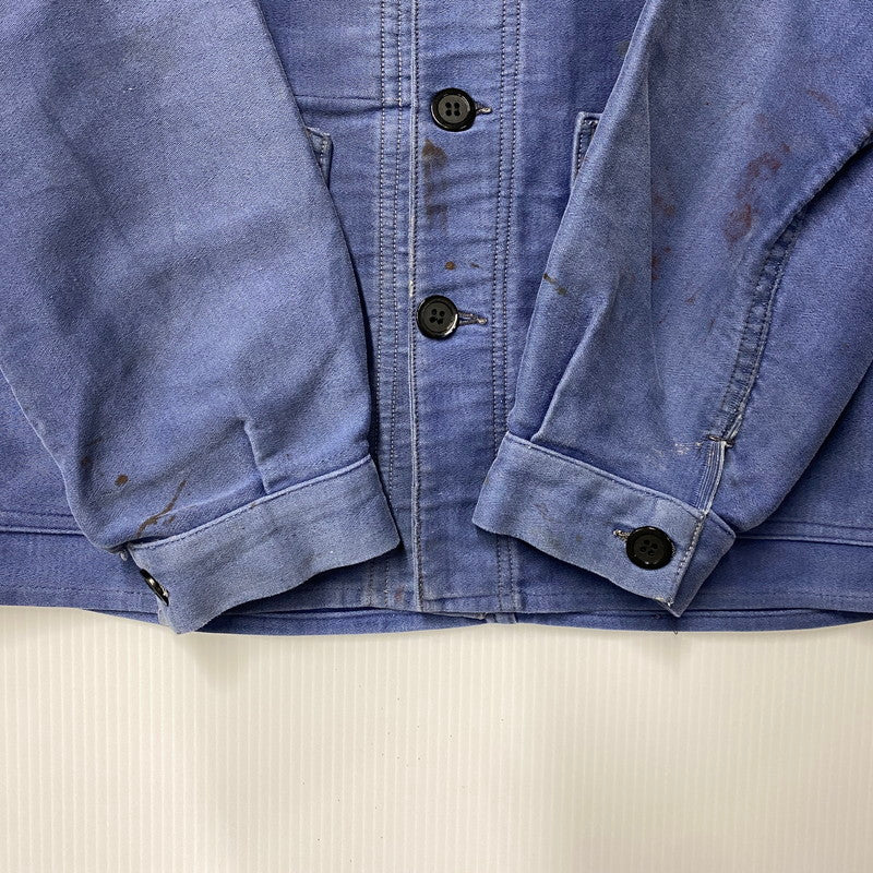 【現状渡し品】【メンズ】 LE MONT ROUGE ルモンルージュ FRENCH VINTAGE MOLESKIN WORK JACKET モールスキン ワークジャケット 146-260902-as-12-izu カラー：ブルー 万代Net店