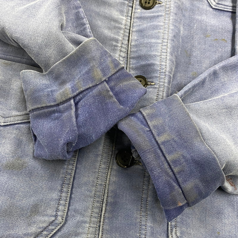 【現状渡し品】【メンズ】 LE MONT ROUGE ルモンルージュ FRENCH VINTAGE MOLESKIN WORK JACKET モールスキン ワークジャケット 146-260902-as-12-izu カラー：ブルー 万代Net店