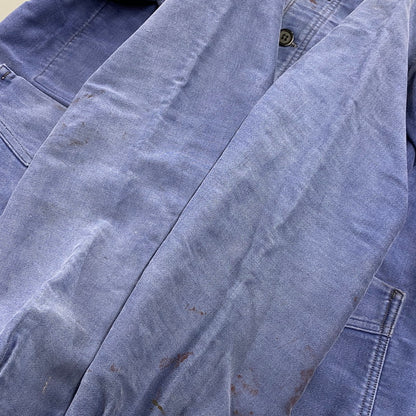 【現状渡し品】【メンズ】 LE MONT ROUGE ルモンルージュ FRENCH VINTAGE MOLESKIN WORK JACKET モールスキン ワークジャケット 146-260902-as-12-izu カラー：ブルー 万代Net店