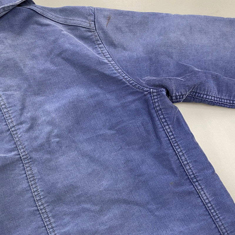 【現状渡し品】【メンズ】 LE MONT ROUGE ルモンルージュ FRENCH VINTAGE MOLESKIN WORK JACKET モールスキン ワークジャケット 146-260902-as-12-izu カラー：ブルー 万代Net店