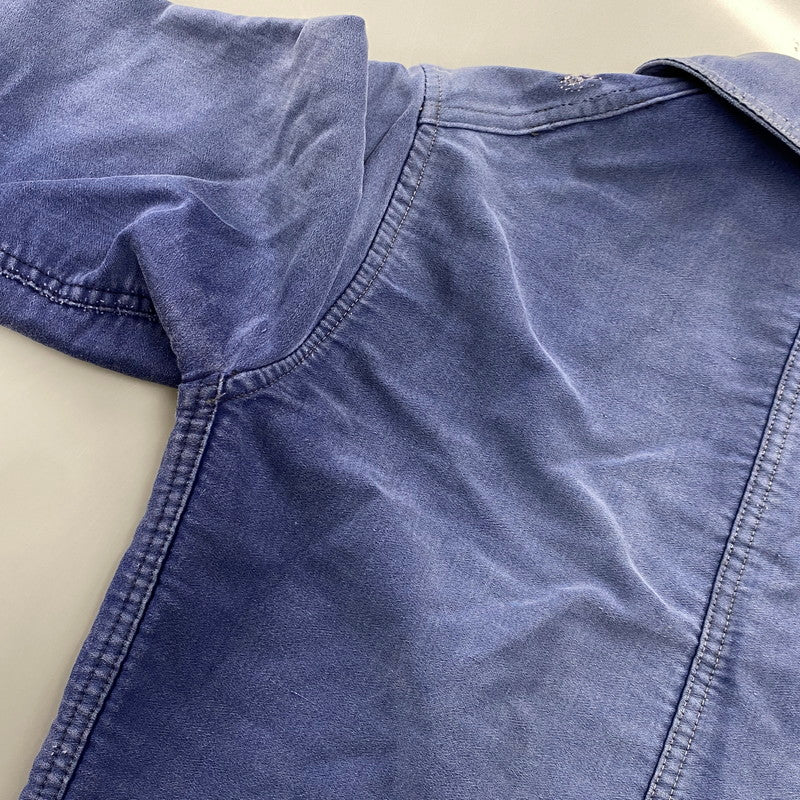 【現状渡し品】【メンズ】 LE MONT ROUGE ルモンルージュ FRENCH VINTAGE MOLESKIN WORK JACKET モールスキン ワークジャケット 146-260902-as-12-izu カラー：ブルー 万代Net店