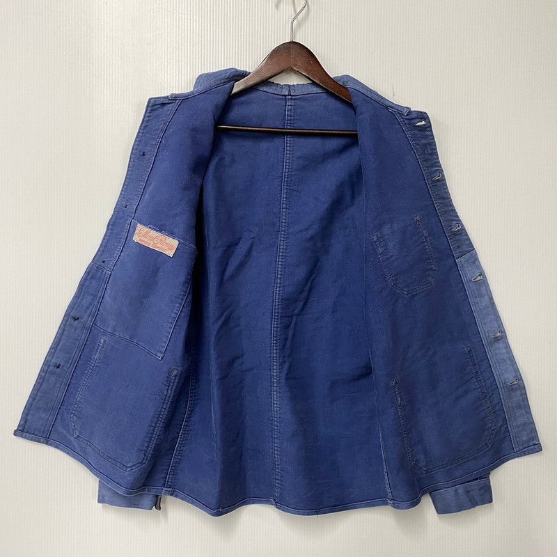 【現状渡し品】【メンズ】 LE MONT ROUGE ルモンルージュ FRENCH VINTAGE MOLESKIN WORK JACKET モールスキン ワークジャケット 146-260902-as-12-izu カラー：ブルー 万代Net店