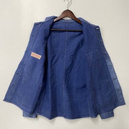 【現状渡し品】【メンズ】 LE MONT ROUGE ルモンルージュ FRENCH VINTAGE MOLESKIN WORK JACKET モールスキン ワークジャケット 146-260902-as-12-izu カラー：ブルー 万代Net店