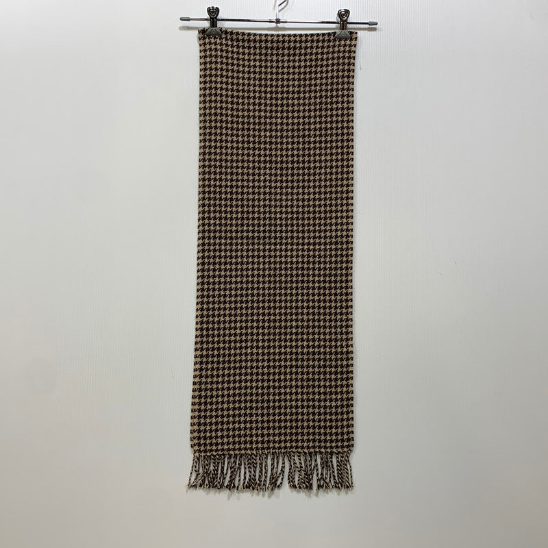 【中古品】【メンズ/レディース】 DRAKE'S ドレイクス 千鳥格子 CASHMERE MUFFLER カシミヤ マフラー 小物 187-260910-cs-14-izu カラー：ブラウン系 万代Net店