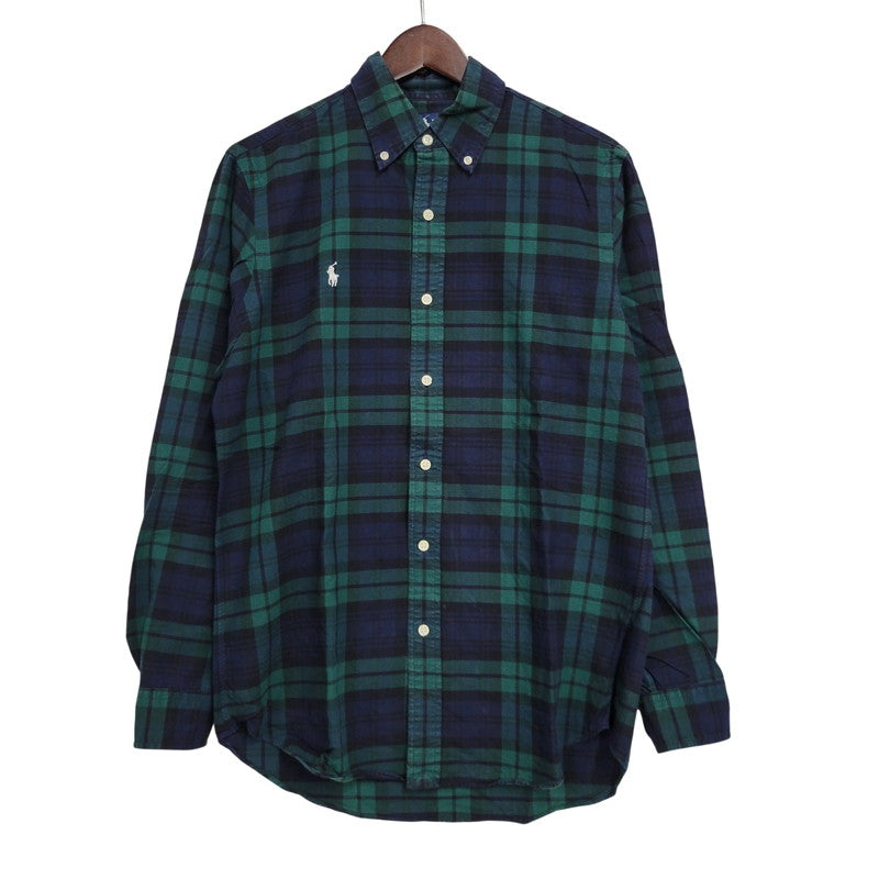【中古品】【メンズ】 RALPH LAUREN ラルフローレン BEAMS LIMITED EDITION BD L/S CHECK SHIRT ビームス リミテッドエディション ボタンダウン 長袖 チェック シャツ 147-260902-as-23-izu サイズ：S カラー：グリーン×ネイビー 万代Net店