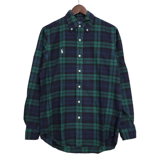 【中古品】【メンズ】 RALPH LAUREN ラルフローレン BEAMS LIMITED EDITION BD L/S CHECK SHIRT ビームス リミテッドエディション ボタンダウン 長袖 チェック シャツ 147-260902-as-23-izu サイズ：S カラー：グリーン×ネイビー 万代Net店