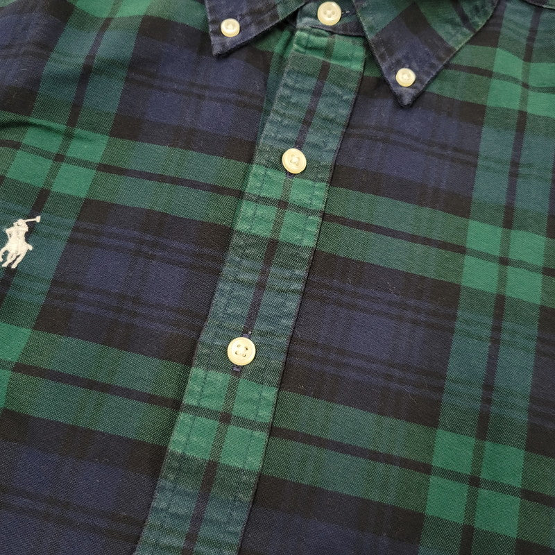 【中古品】【メンズ】 RALPH LAUREN ラルフローレン BEAMS LIMITED EDITION BD L/S CHECK SHIRT ビームス リミテッドエディション ボタンダウン 長袖 チェック シャツ 147-260902-as-23-izu サイズ：S カラー：グリーン×ネイビー 万代Net店