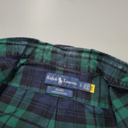 【中古品】【メンズ】 RALPH LAUREN ラルフローレン BEAMS LIMITED EDITION BD L/S CHECK SHIRT ビームス リミテッドエディション ボタンダウン 長袖 チェック シャツ 147-260902-as-23-izu サイズ：S カラー：グリーン×ネイビー 万代Net店