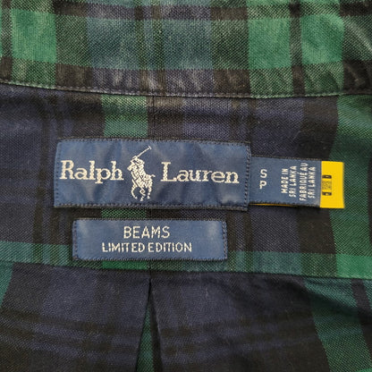 【中古品】【メンズ】 RALPH LAUREN ラルフローレン BEAMS LIMITED EDITION BD L/S CHECK SHIRT ビームス リミテッドエディション ボタンダウン 長袖 チェック シャツ 147-260902-as-23-izu サイズ：S カラー：グリーン×ネイビー 万代Net店