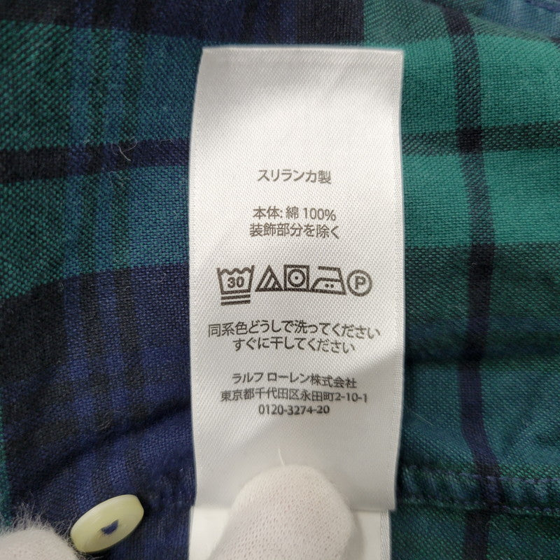 【中古品】【メンズ】 RALPH LAUREN ラルフローレン BEAMS LIMITED EDITION BD L/S CHECK SHIRT ビームス リミテッドエディション ボタンダウン 長袖 チェック シャツ 147-260902-as-23-izu サイズ：S カラー：グリーン×ネイビー 万代Net店