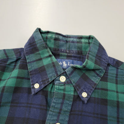 【中古品】【メンズ】 RALPH LAUREN ラルフローレン BEAMS LIMITED EDITION BD L/S CHECK SHIRT ビームス リミテッドエディション ボタンダウン 長袖 チェック シャツ 147-260902-as-23-izu サイズ：S カラー：グリーン×ネイビー 万代Net店