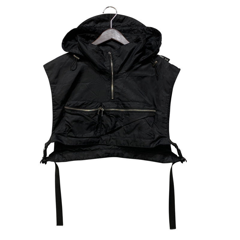 【中古品】【レディース】 CW2LAB シーダブリューツーラボ NYLON SHORT VEST HOODIE ナイロン ショート ベスト フーディ アウター 168-260907-kh-04-izu サイズ：MIDDLE カラー：ブラック 万代Net店