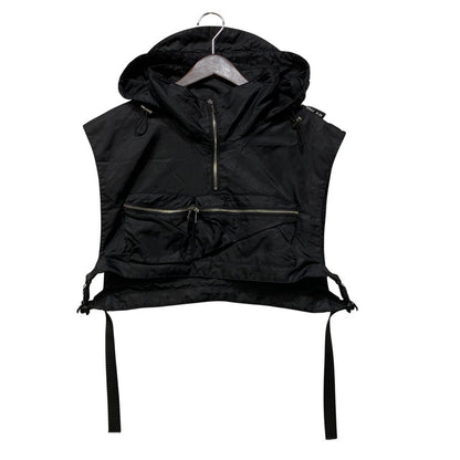 【中古品】【レディース】 CW2LAB シーダブリューツーラボ NYLON SHORT VEST HOODIE ナイロン ショート ベスト フーディ アウター 168-260907-kh-04-izu サイズ：MIDDLE カラー：ブラック 万代Net店