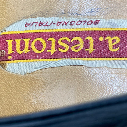 【現状渡し品】【メンズ】 a.testoni ア・テストーニ OSTRICH LEATHER LOAFER レザー ローファー 靴 164-260831-as-03-izu サイズ：6H カラー：ブラック 万代Net店