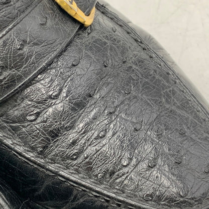 【現状渡し品】【メンズ】 a.testoni ア・テストーニ OSTRICH LEATHER LOAFER レザー ローファー 靴 164-260831-as-03-izu サイズ：6H カラー：ブラック 万代Net店