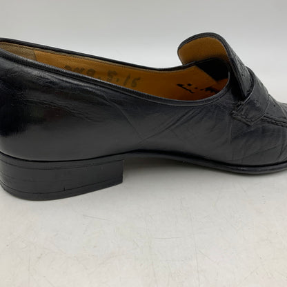 【現状渡し品】【メンズ】 a.testoni ア・テストーニ OSTRICH LEATHER LOAFER レザー ローファー 靴 164-260831-as-03-izu サイズ：6H カラー：ブラック 万代Net店