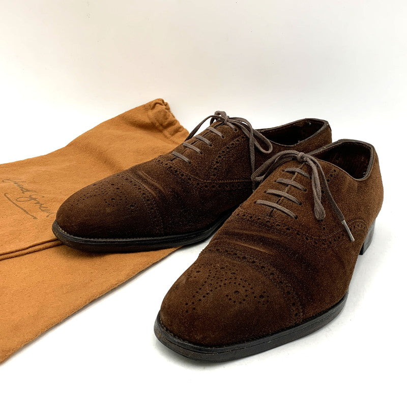 【中古品】【メンズ】 EDWARD GREEN エドワードグリーン CARDIFF SUEDE DRESS SHOES カーディフ スエード ドレスシューズ 靴 164-260831-as-02-izu サイズ：6 1/2 カラー：ブラウン 万代Net店