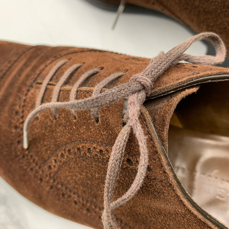 【中古品】【メンズ】 EDWARD GREEN エドワードグリーン CARDIFF SUEDE DRESS SHOES カーディフ スエード ドレスシューズ 靴 164-260831-as-02-izu サイズ：6 1/2 カラー：ブラウン 万代Net店