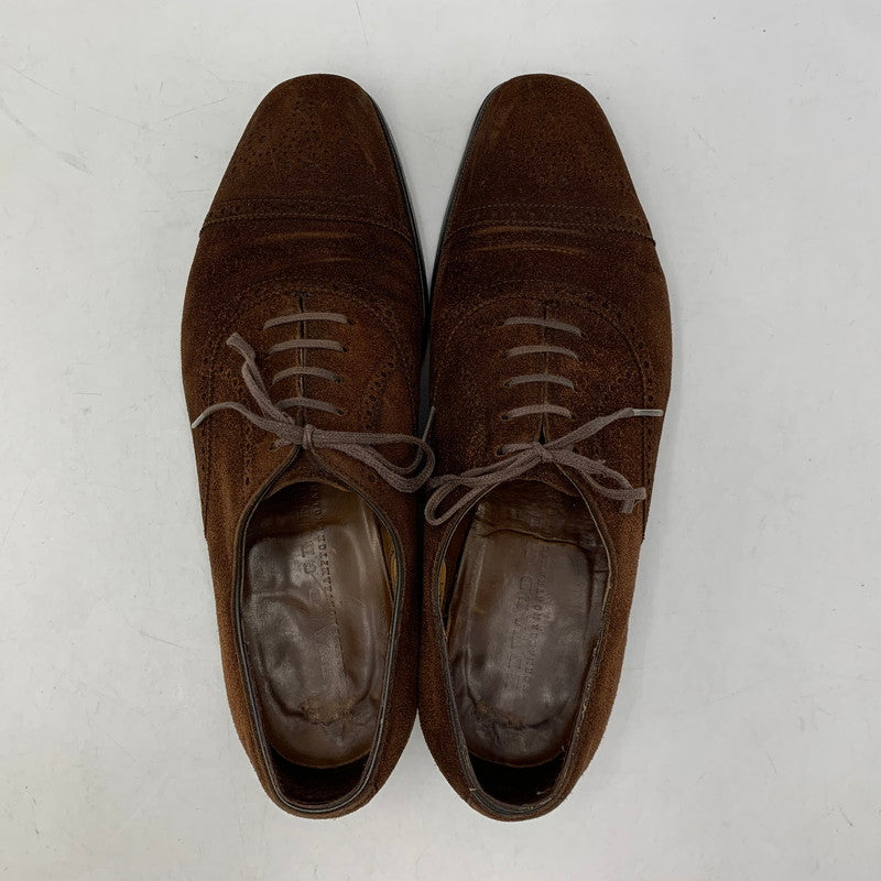 【中古品】【メンズ】 EDWARD GREEN エドワードグリーン CARDIFF SUEDE DRESS SHOES カーディフ スエード ドレスシューズ 靴 164-260831-as-02-izu サイズ：6 1/2 カラー：ブラウン 万代Net店