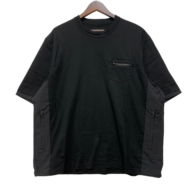【中古品】【メンズ】 SACAI サカイ 24-03376M COTTON JERSEY T-SHIRT コットン ジャージー Tシャツ トップス 140-260901-kh-10-izu サイズ：2 カラー：ブラック 万代Net店