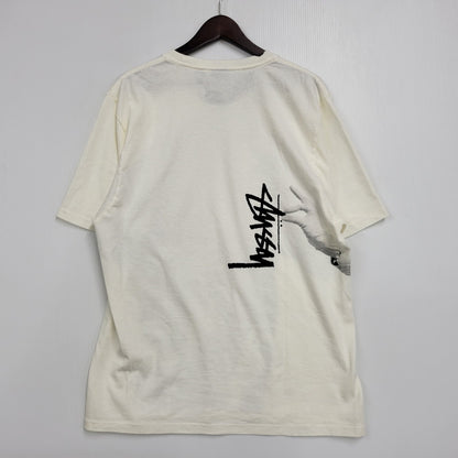 【中古品】【メンズ】 STUSSY ステューシー LADY PARIS PIG.DYED TEE レディー パリス ピグメントダイ Tシャツ 半袖 142-260902-as-20-izu サイズ：M カラー：ホワイト 万代Net店