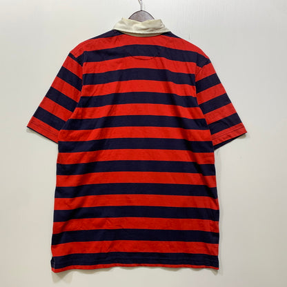 【中古品】【メンズ】 OLD STUSSY オールド ステューシー 紺タグ 90S BORDER RUGBY SS SHIRT ボーダー ラグビー ショートスリーブ シャツ トップス 半袖 142-260914-cs-23-izu サイズ：L カラー：レッド×ネイビー 万代Net店
